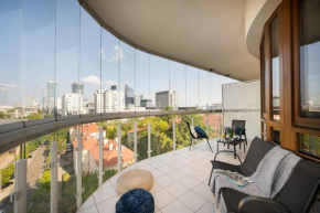 Luxury 2-bedroom Penthouse Warsaw Skyline 15m terrace, garage, gym, rooftop & only 500 m to METRO